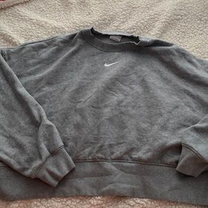Nike grey cropped crewneck